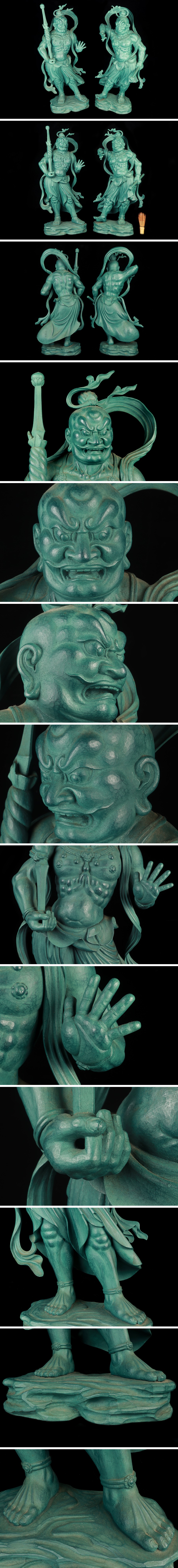 大得価最新作大仏師 松久宗琳 銅器 金剛力士像 阿吽 一対 置物 高さ:58.5cm 仏教美術 骨董品 美術品 1652ycfz 仏像